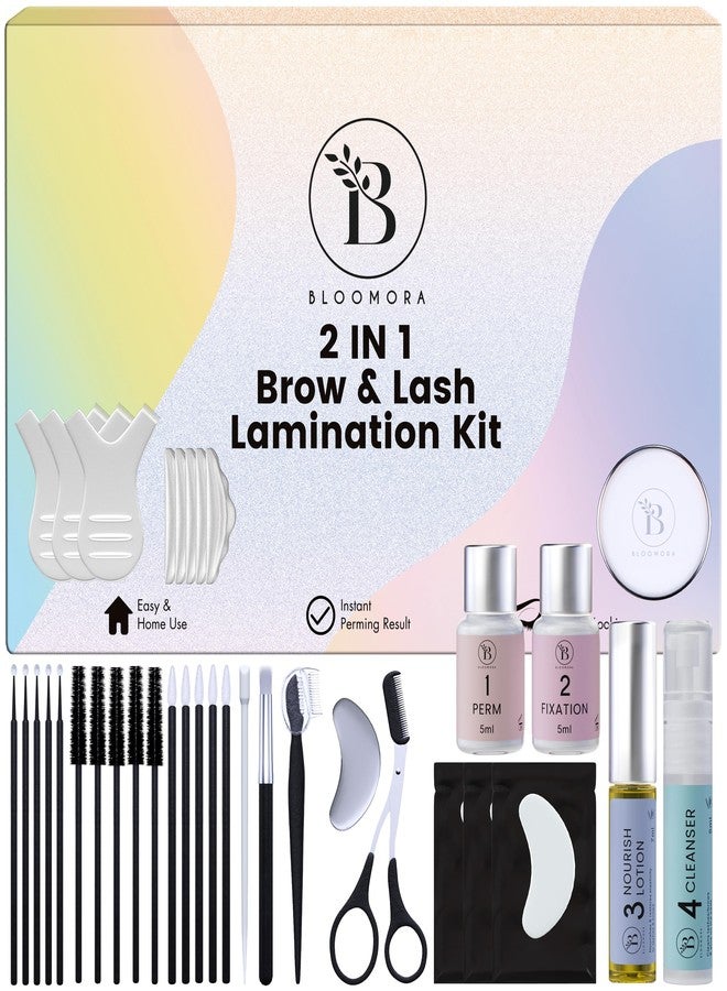 BLOOMORA Lash Lift Kit & Eyebrow Lamination Kit, 2-in-1 Solution, At-Home Brow Lamination, Beginner/Professional, Eyelash Lift, Lasts 6-8 Weeks, 15 Applications, DIY Brow & Lash Perm - BLK7 - Image 1
